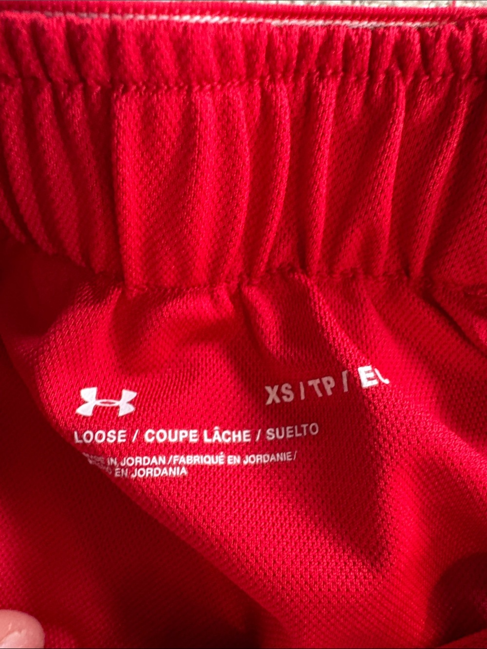 Under Armour Red Women’s Athletic Shorts with White Trim - Picture 5 of 5